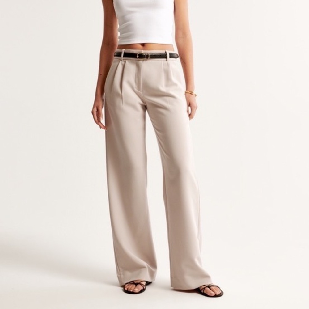 Abercrombie & Fitch Curve Love Sloane Tailored Pans Pleated Wide Leg - 26/2S